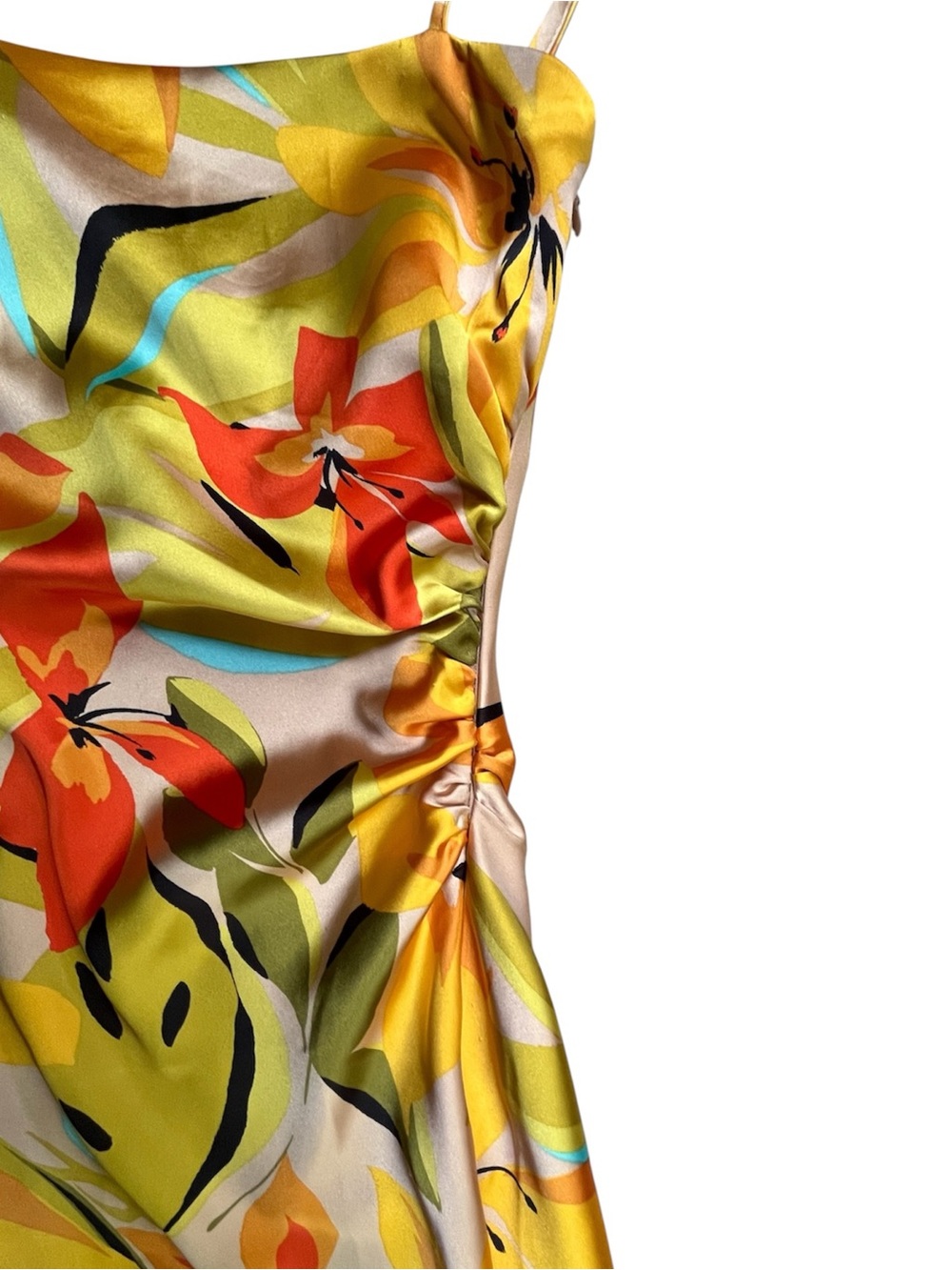 NWT House of Harlow 1960 Yellow Floral Slip Maxi Dress, sz XS - Picture 6 of 8